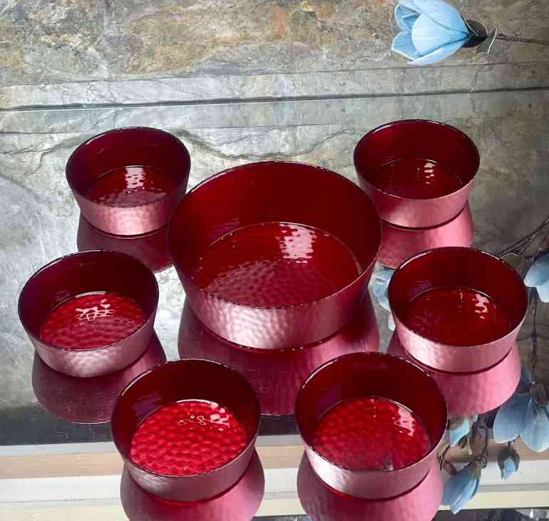 Pack Mouled - Lot de 7 bols en verre - 1 grand bol + 6 petits bols