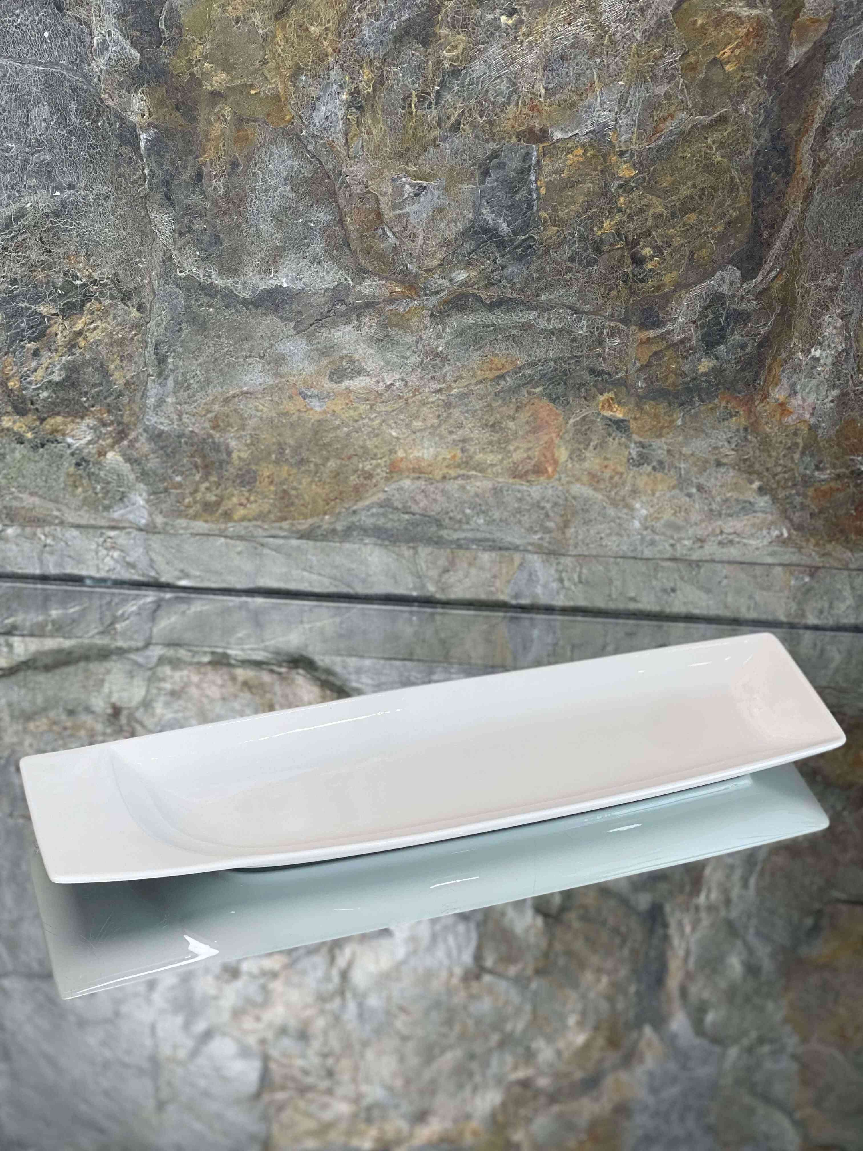  Plat Porcelaine Blanche 37*10cm 