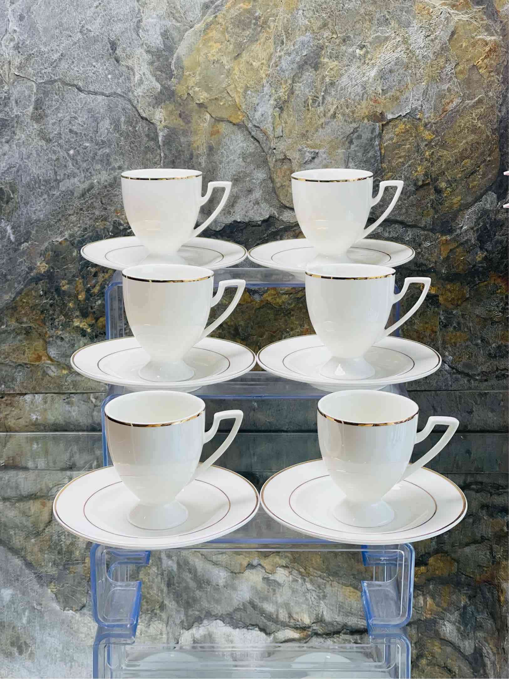 Service à café Noir pour 6 personnes, 12 pièces