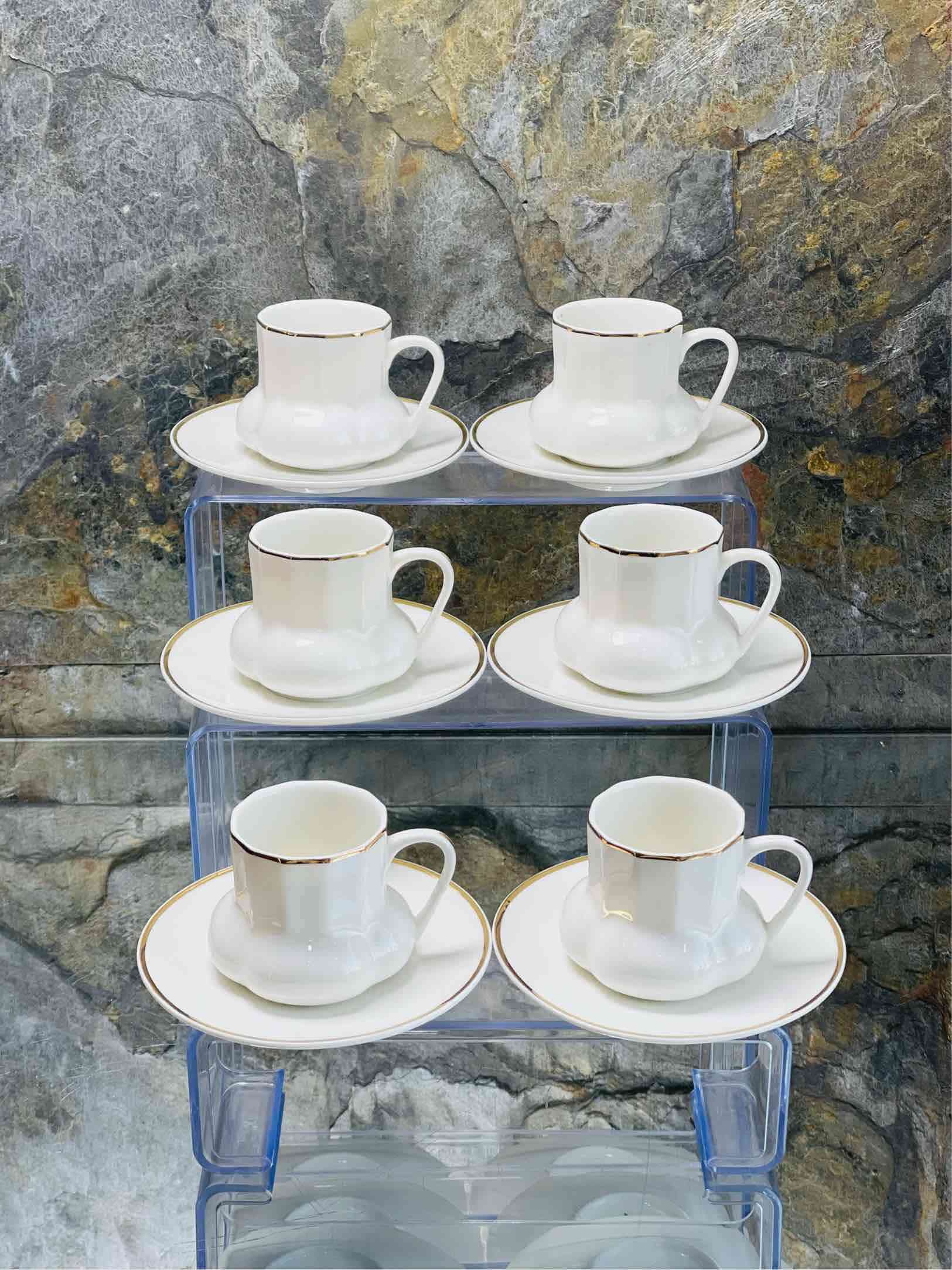 Service à café Noir pour 6 personnes, 12 pièces