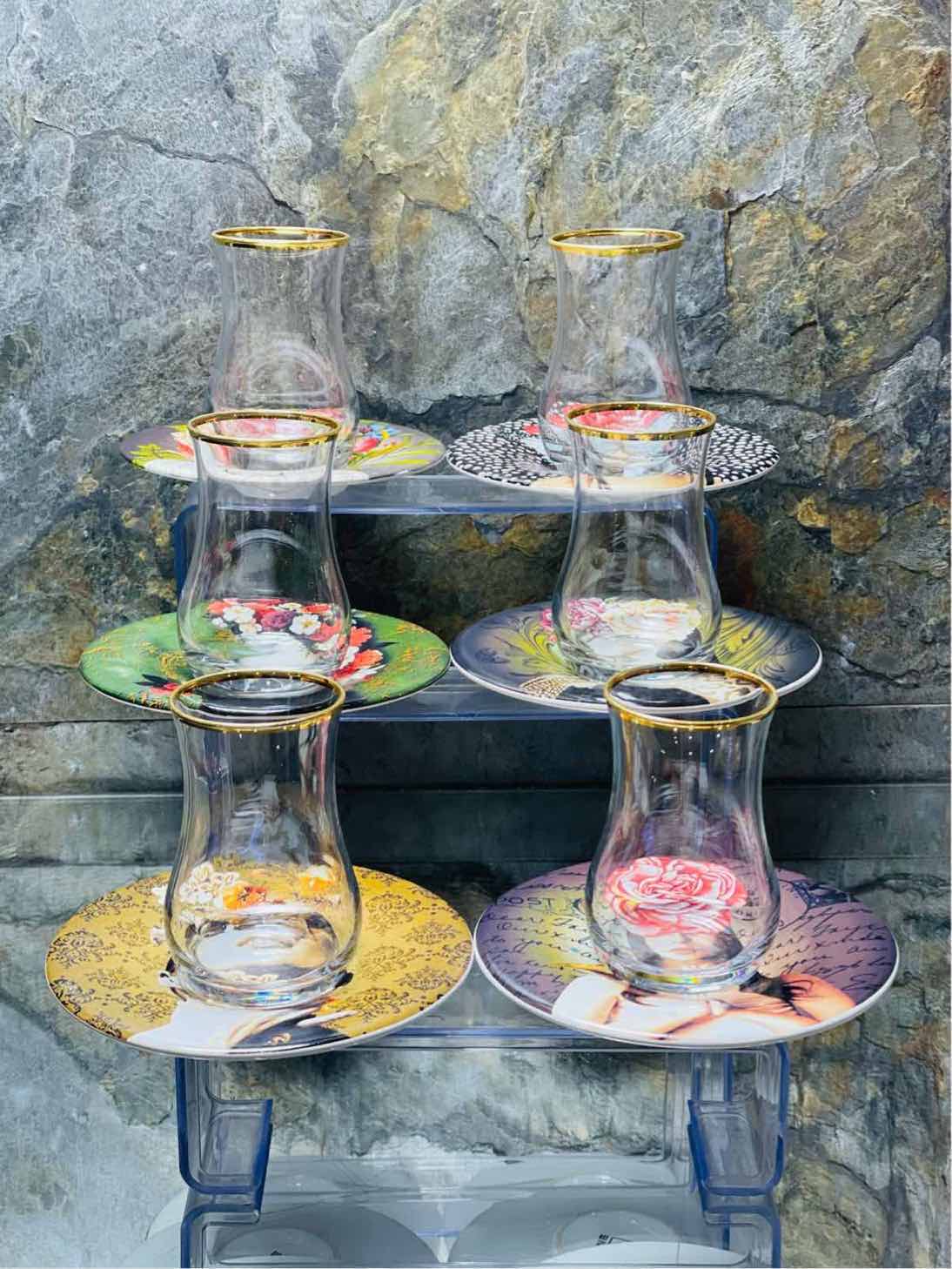 Service à Thé en Verre 12 pièces