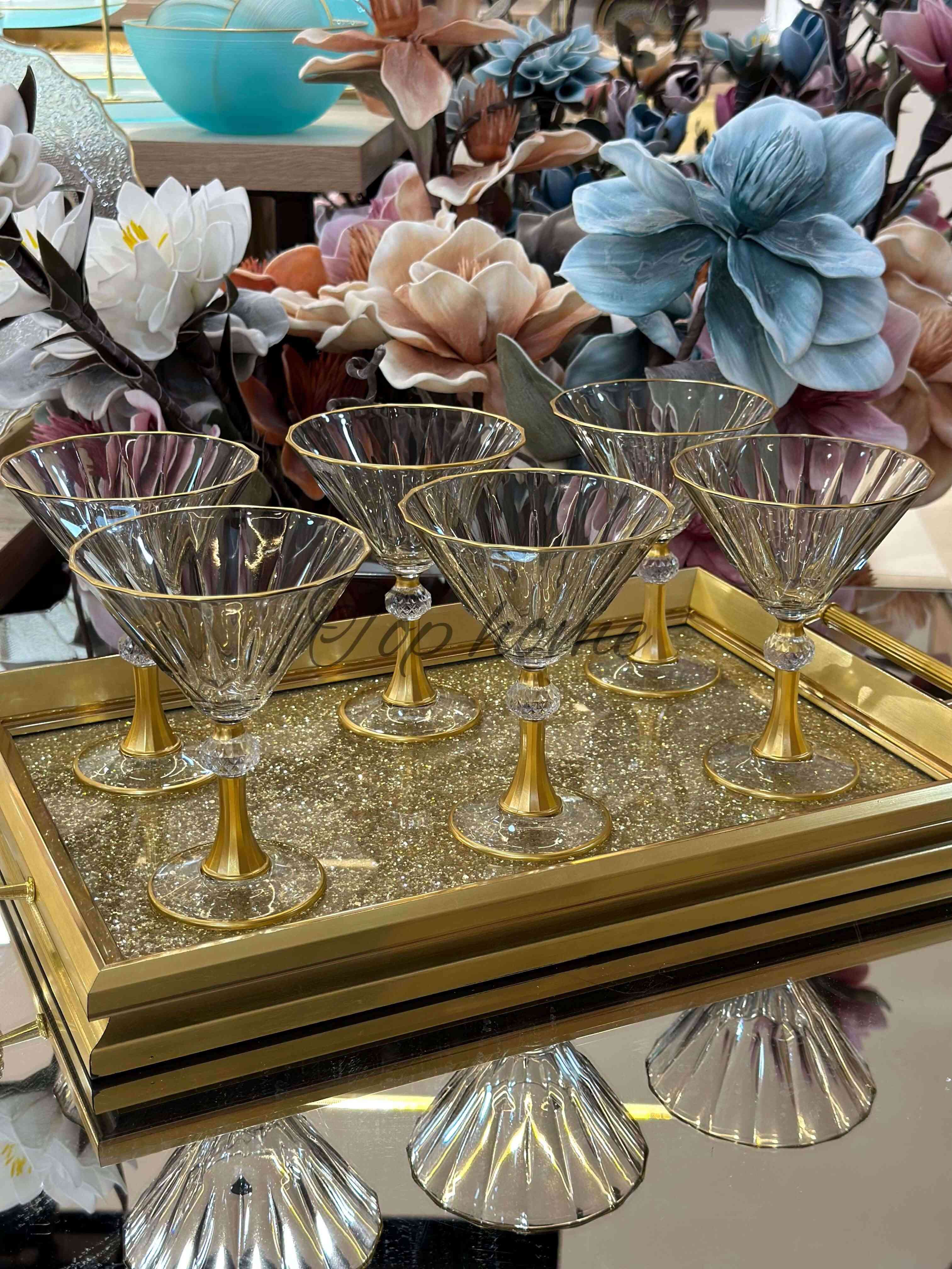 Lot De 6 Coupes Diamond Fumé