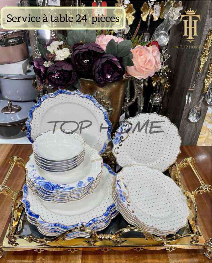 Service à Table 24 pièces en Porcelaine