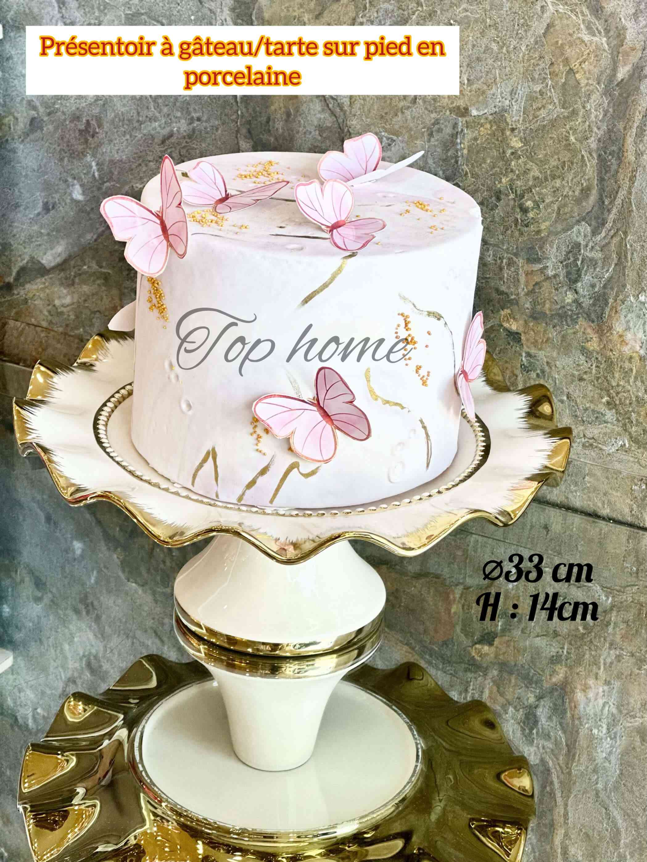 Présentoir À Gâteaux Sur Pied Porcelaine	