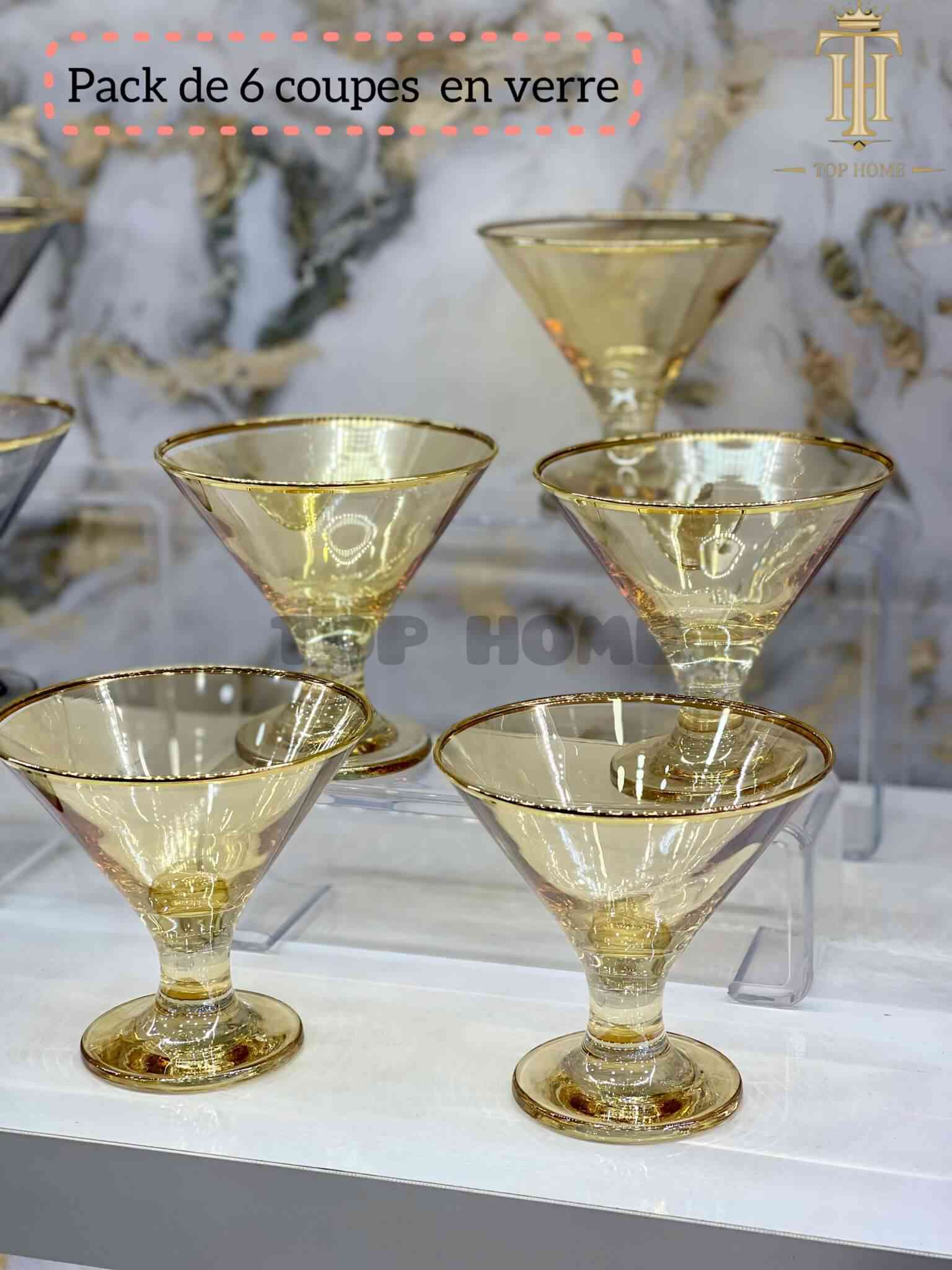 Service de 6 Coupes à Glace Doré