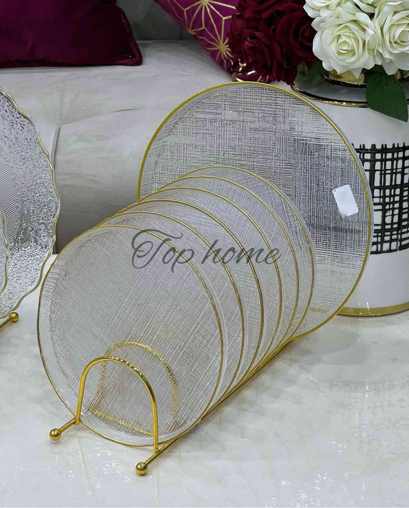 Service à Gâteaux en verre 7 pièces