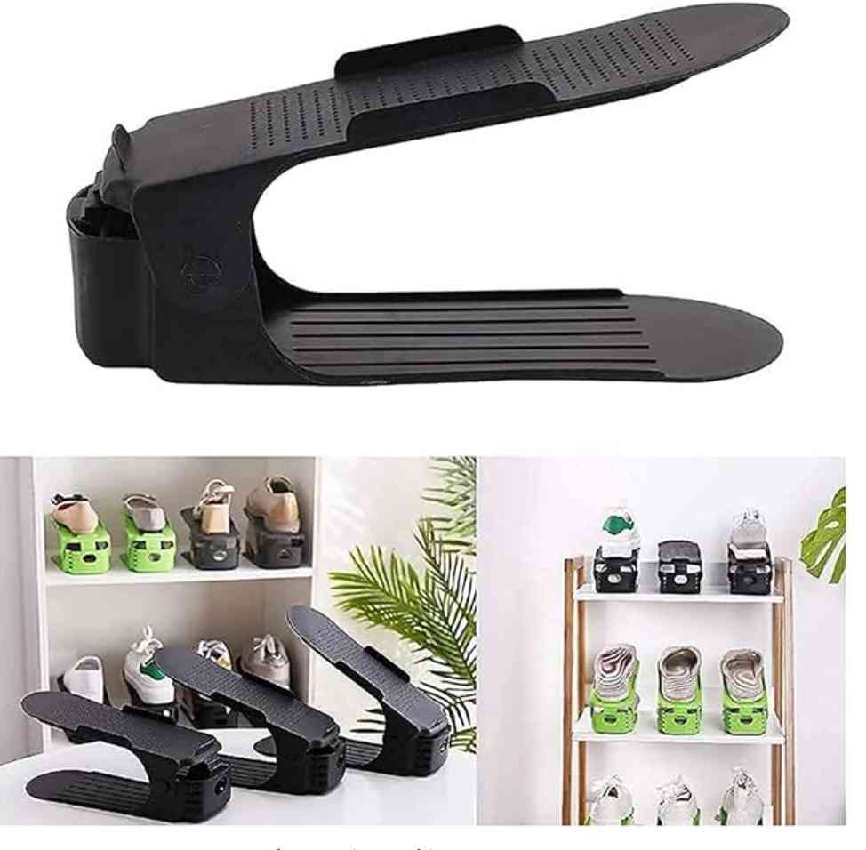 Set de 3 Range-chaussures en Plastique Noir 