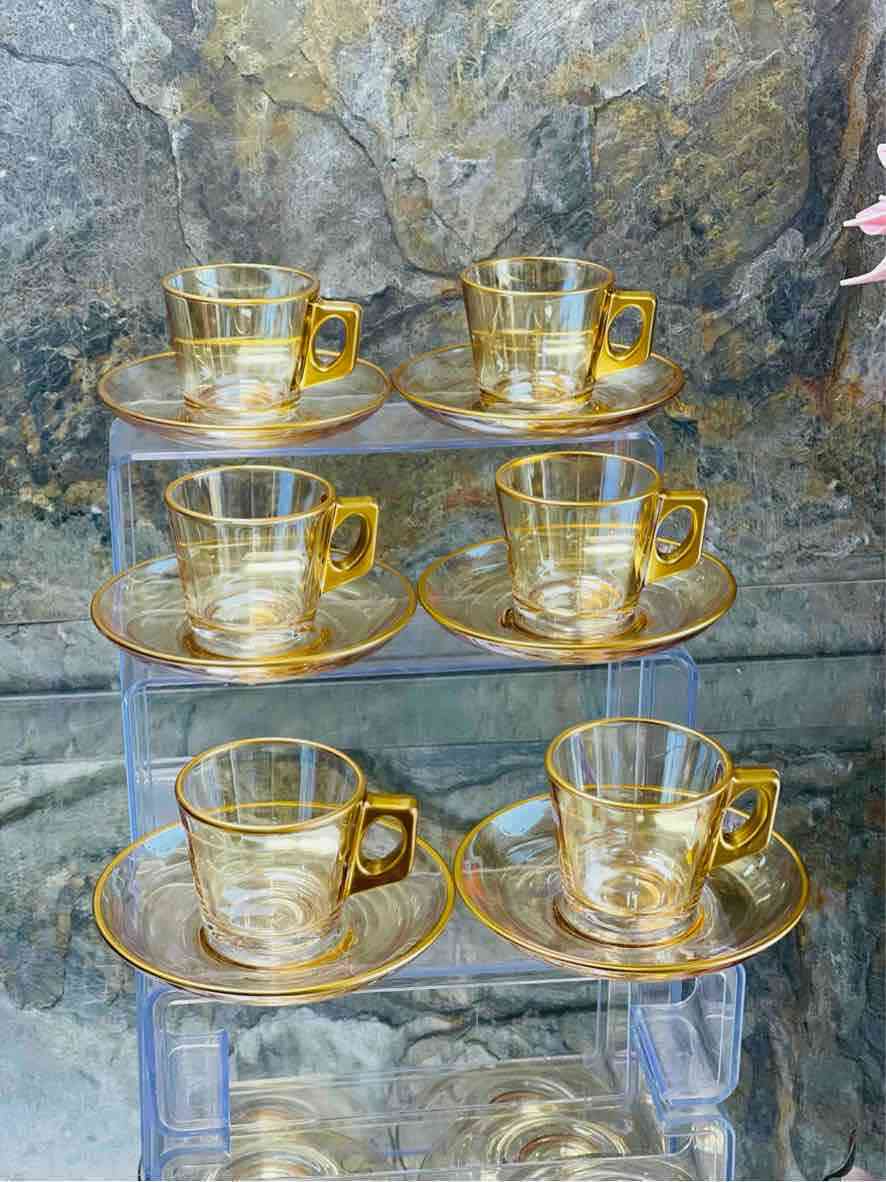 Service à café Noir pour 6 personnes, 12 pièces