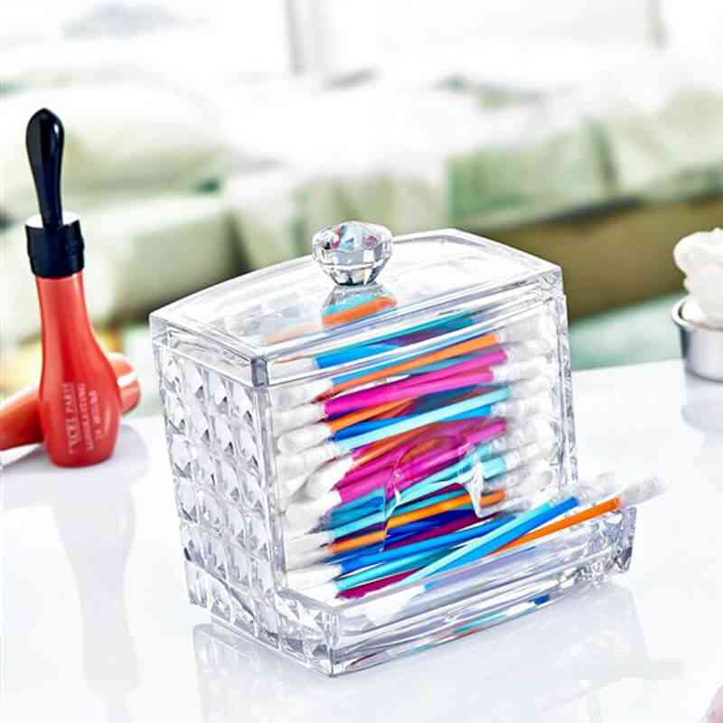 Boîte à bâtonnets, distributeur de coton à démaquiller, cotons-tiges à Motif Diamant