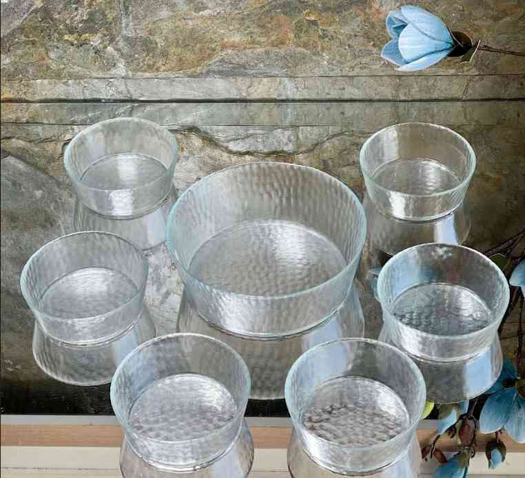 Pack Mouled - Lot de 7 bols en verre - 1 grand bol + 6 petits bols