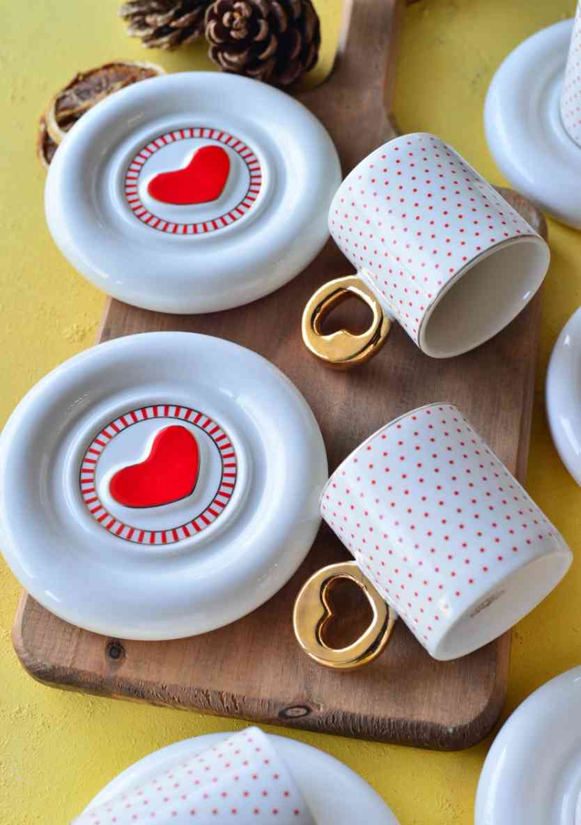 Service à café Noir En Porcelaine