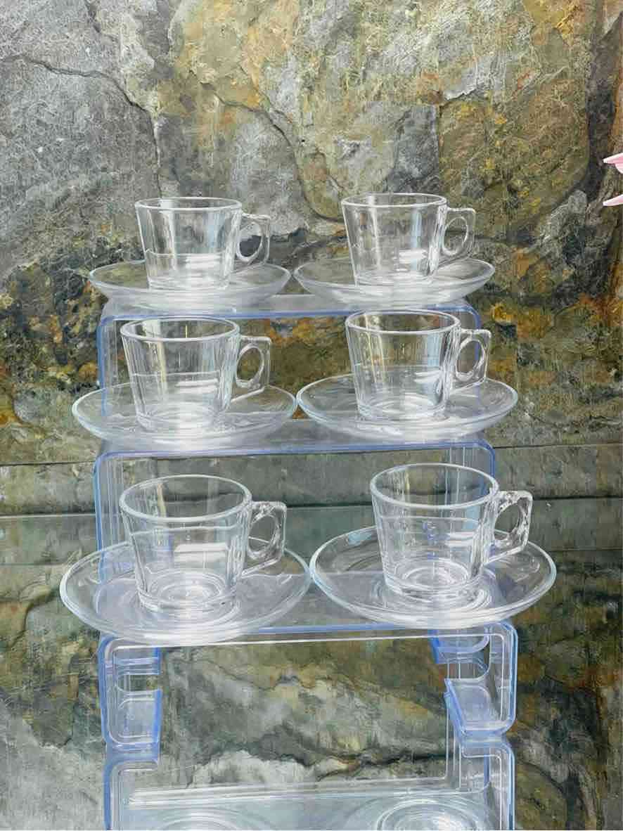 Service à café Noir pour 6 personnes, 12 pièces