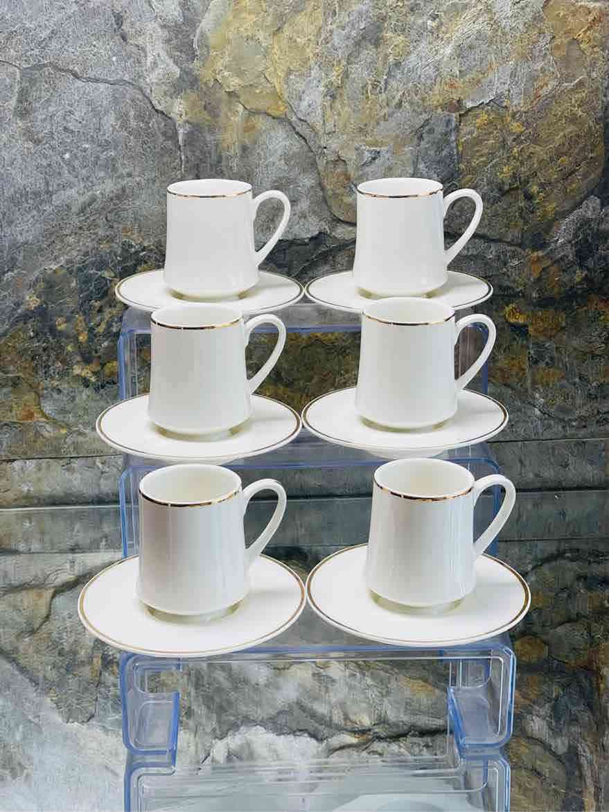 Service à café Noir pour 6 personnes, 12 pièces