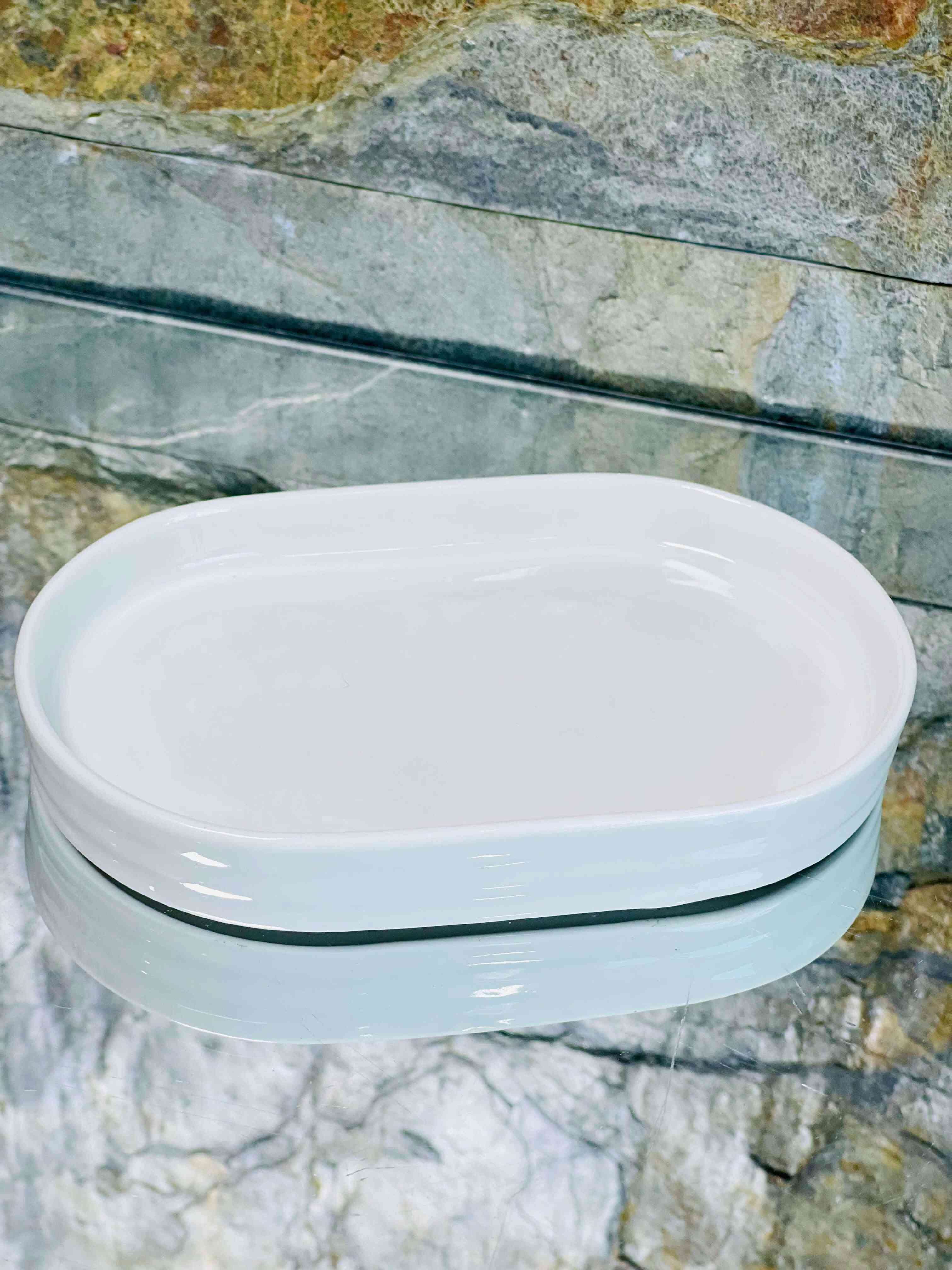 Plat Porcelaine Blanche Ovale 16cm 