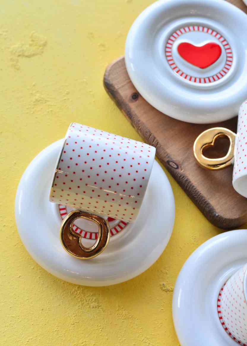 Service à café Noir En Porcelaine