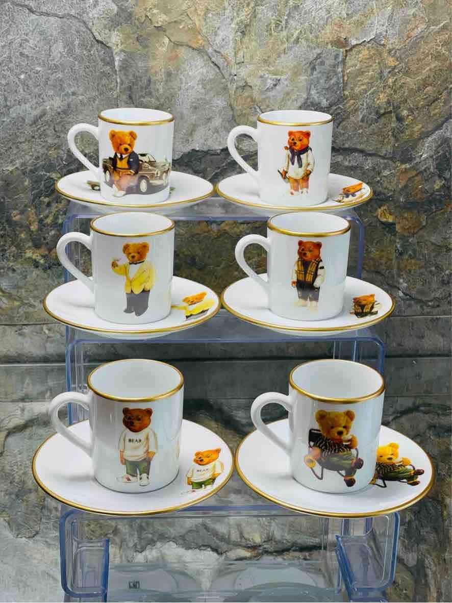 Service à café Noir pour 6 personnes, 12 pièces