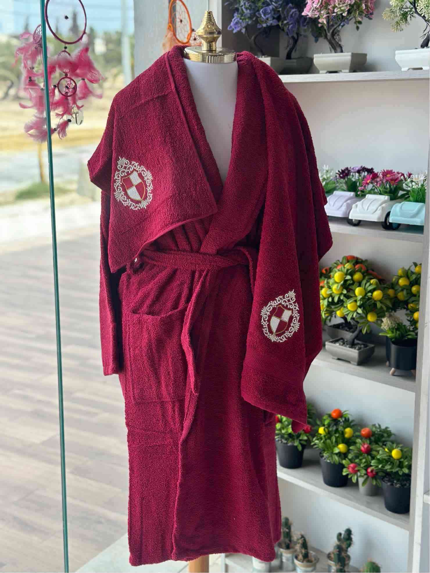 Peignoir de Bain 3 piéces Pour Homme - Rouge