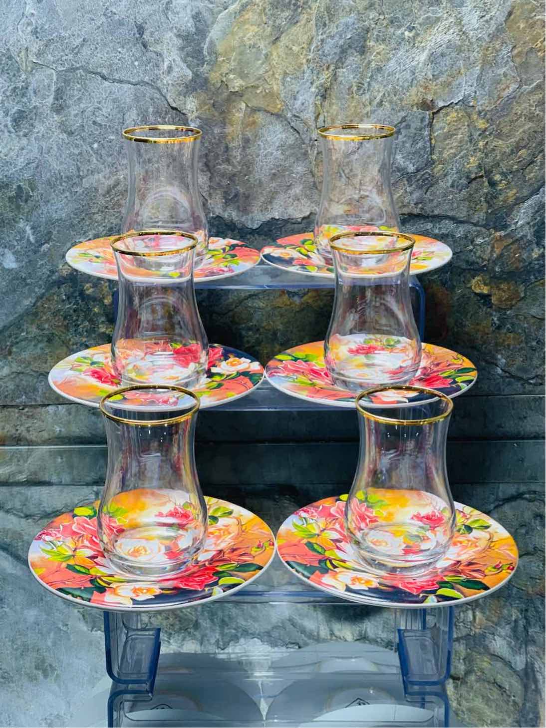 Service à Thé en Verre 12 pièces