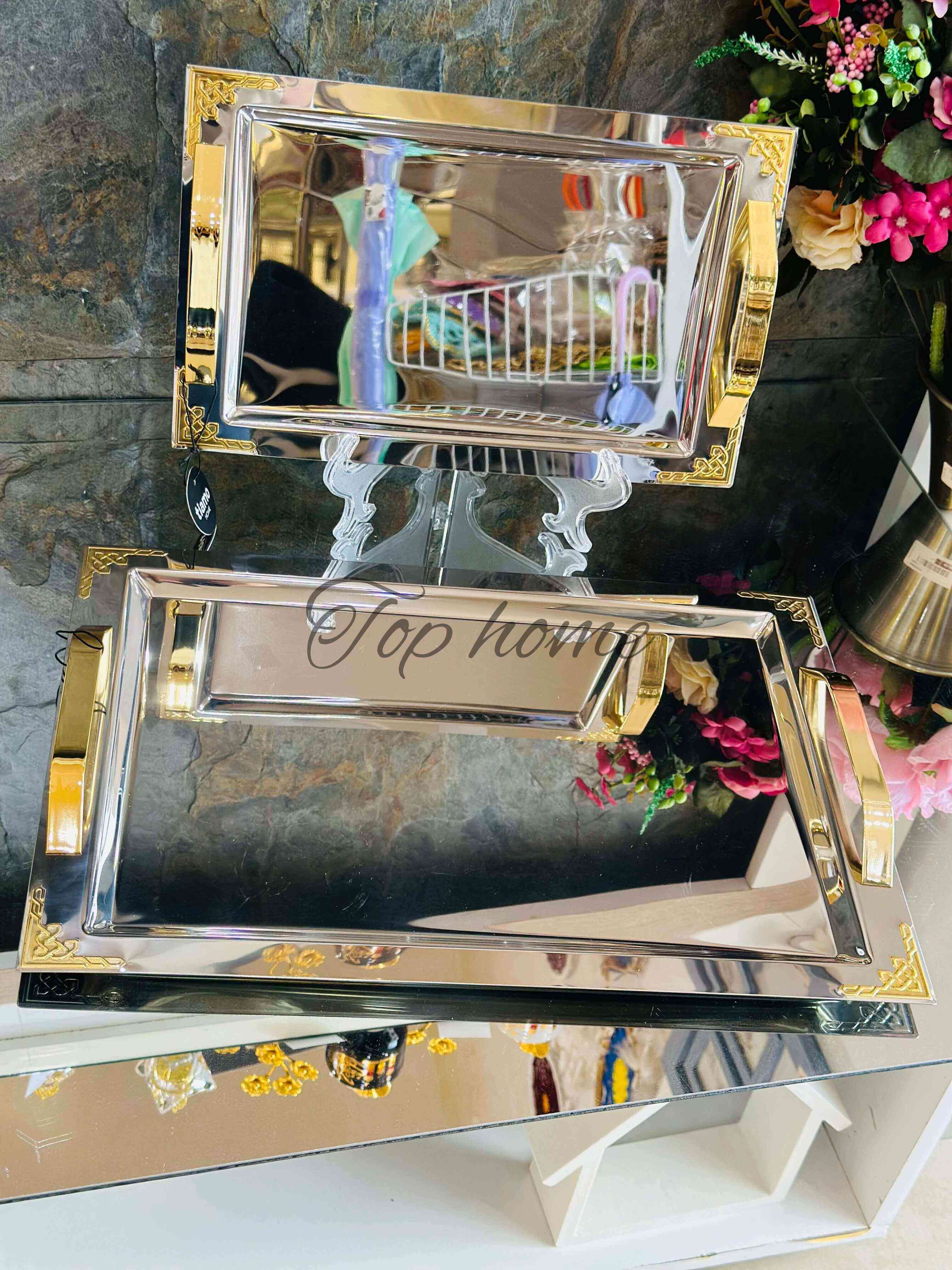 Set 2 Plateaux inox 18/10 TIAMO	