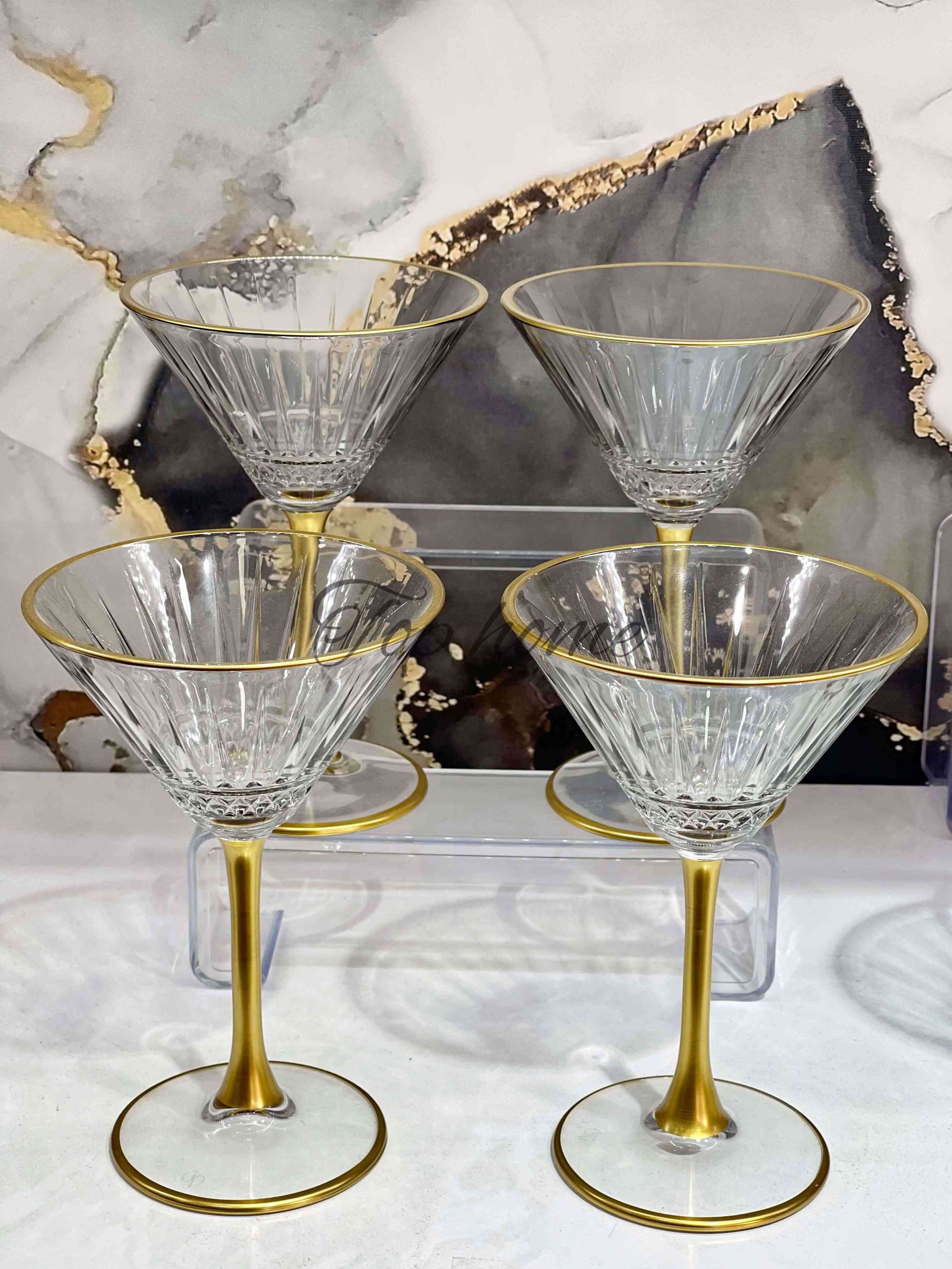 Lot de 4 verres à longue tige – 250 ml - Fumé 