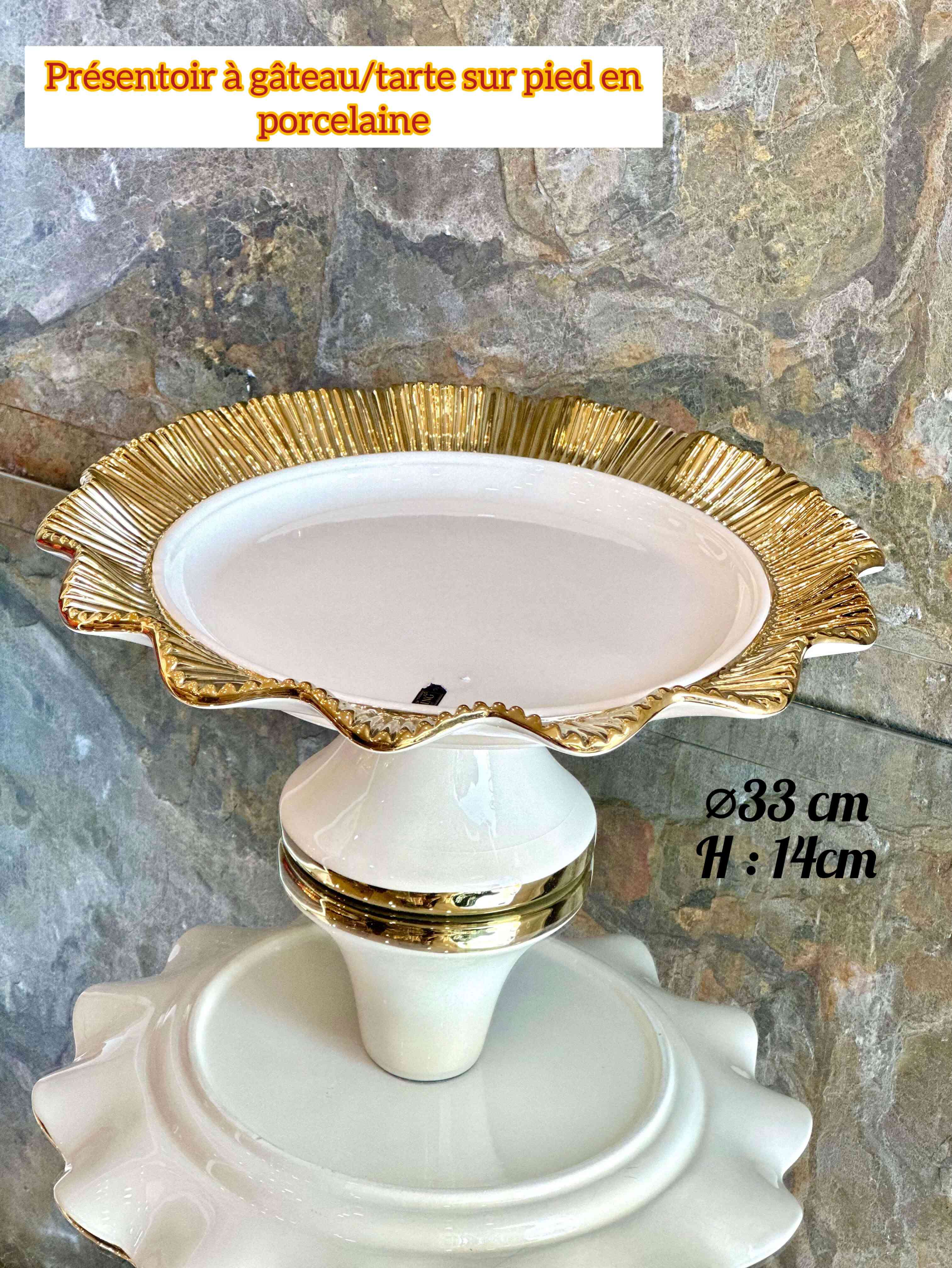 Présentoir À Gâteaux Sur Pied Porcelaine	
