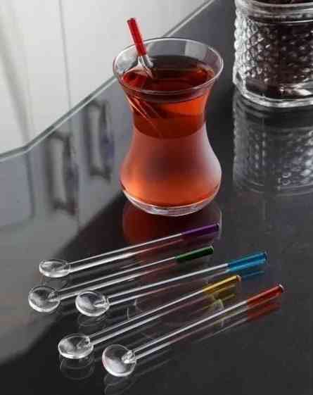 Lot de 6 Cuillères à thé créatives en verre