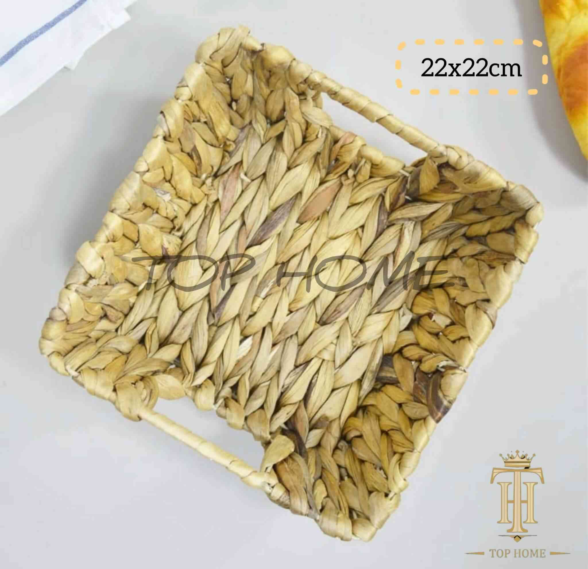 Corbeille tressée carré 22*22cm