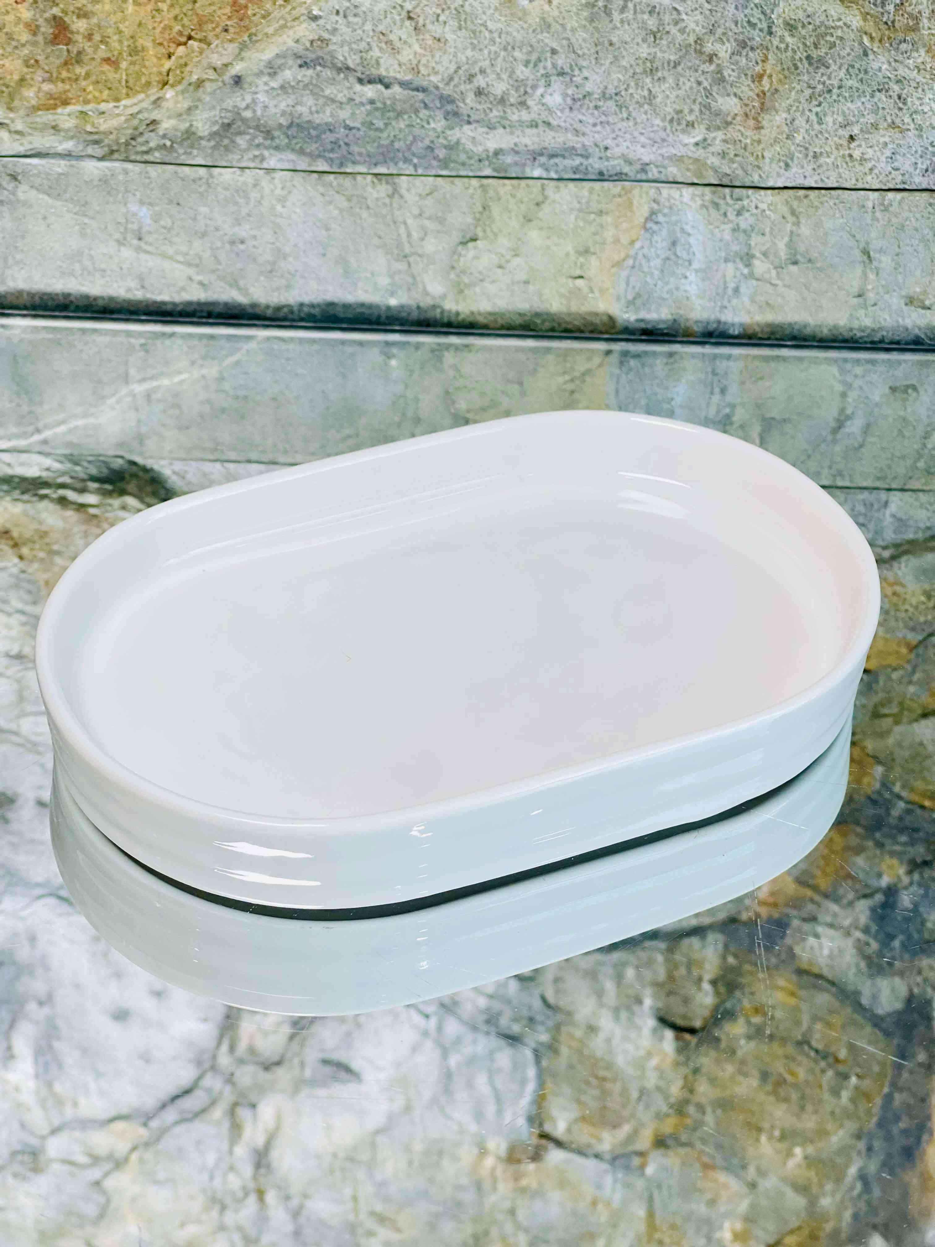 Plat Porcelaine Blanche Ovale 16cm 