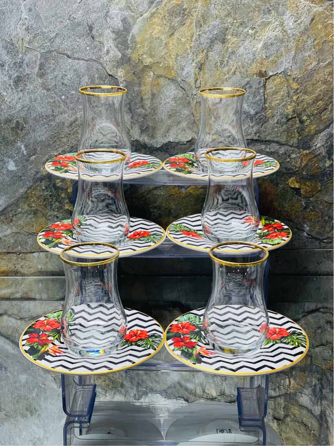 Service à Thé en Verre 12 pièces