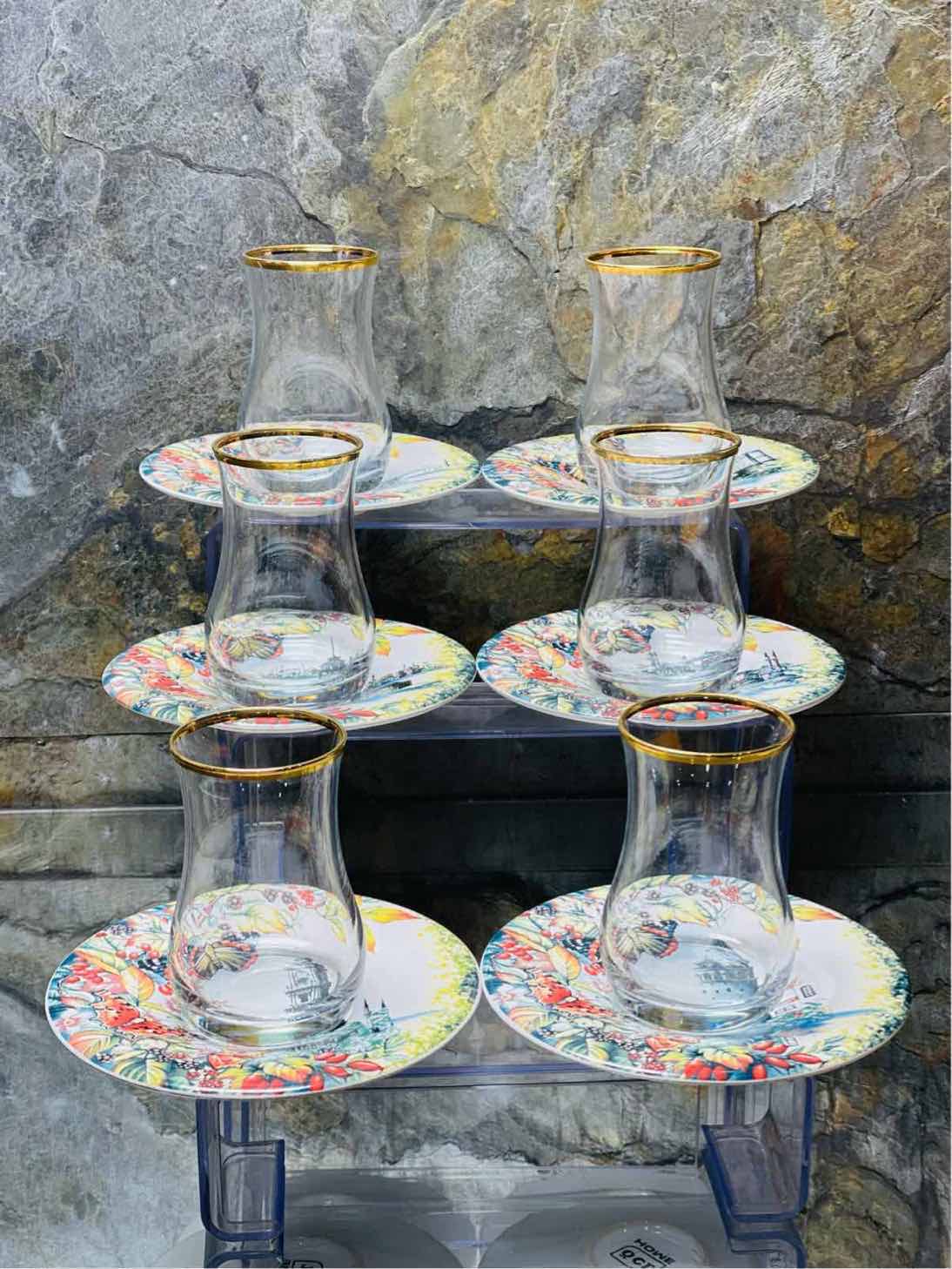 Service à Thé en Verre 12 pièces