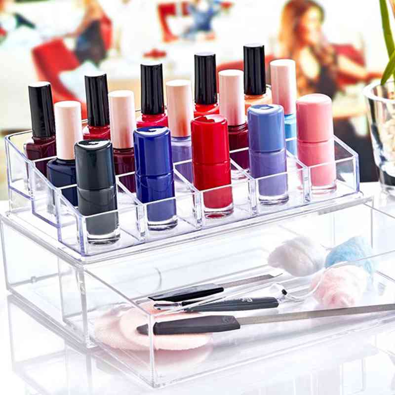 Boîte De Rangement À Tiroir Vernis À Ongles Rouge À Lèvres 