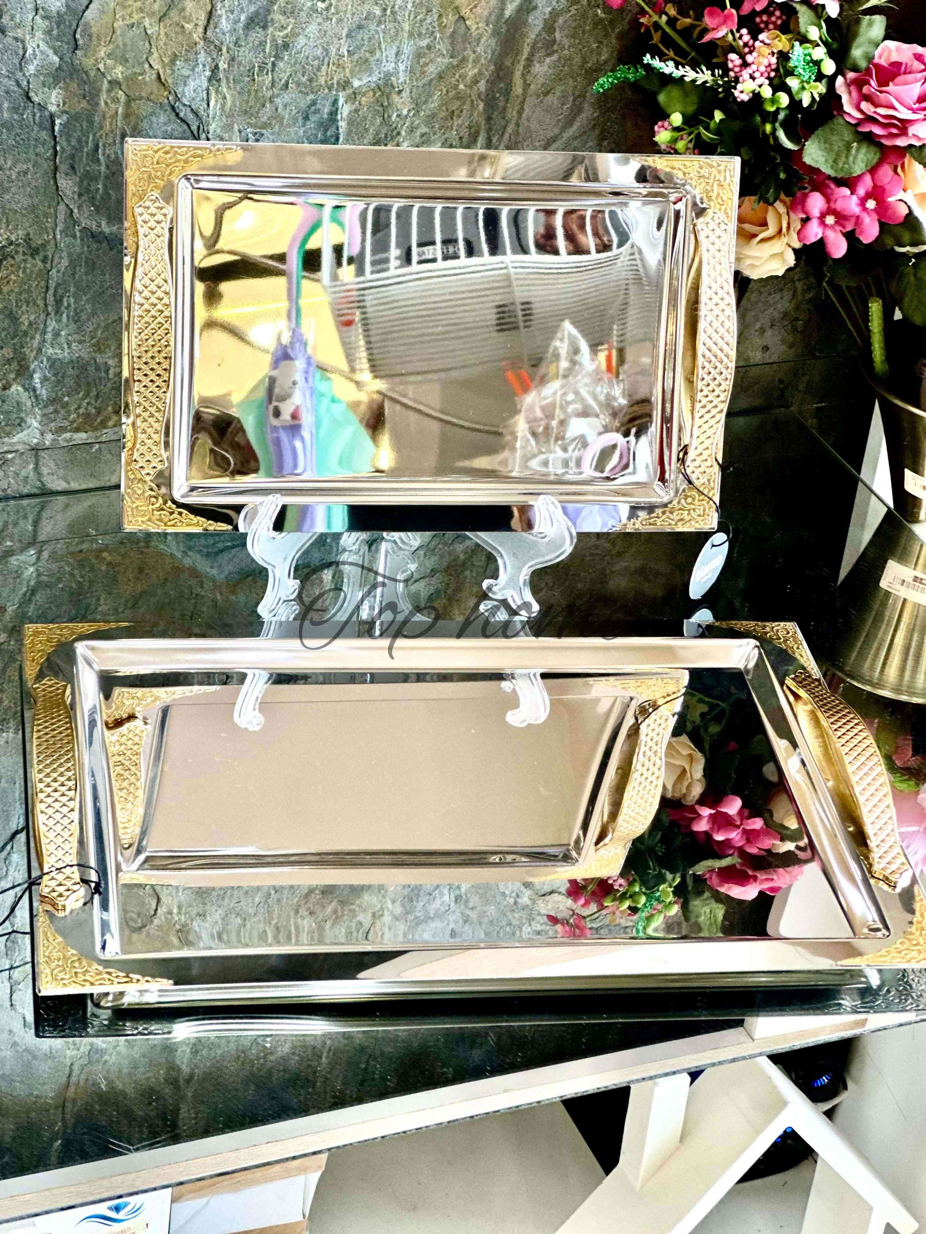 Set 2 Plateaux inox 18/10 TIAMO