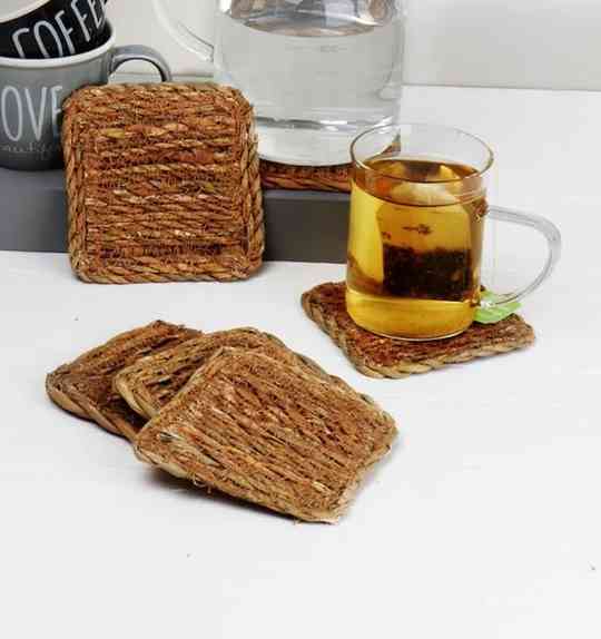 Dessous de verres en jute carré