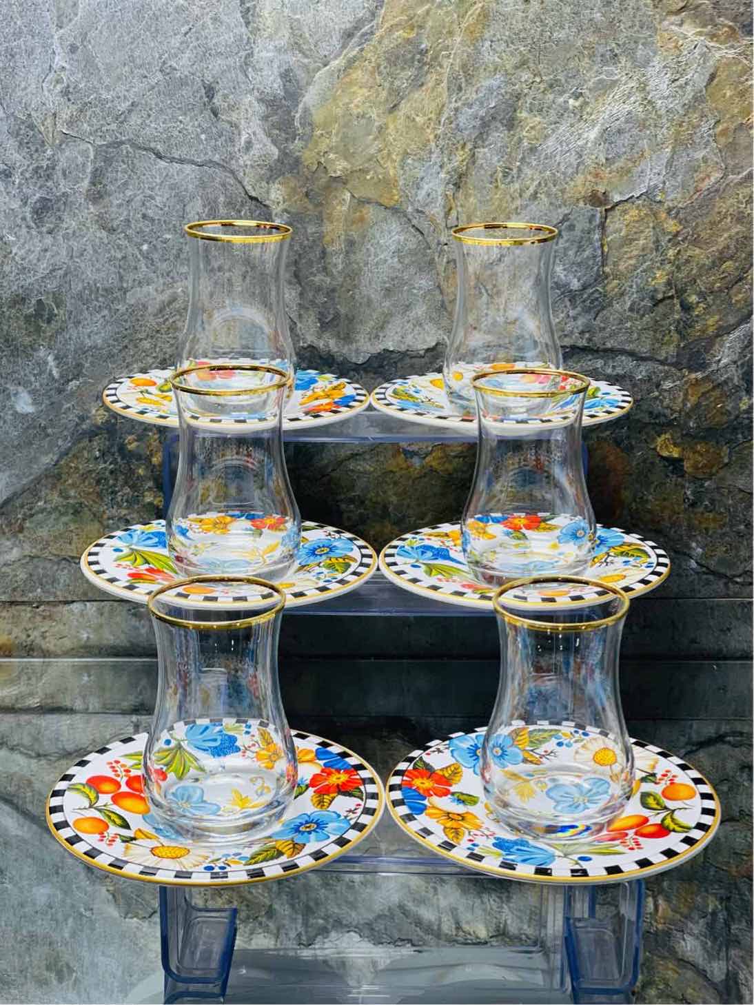 Service à Thé en Verre 12 pièces