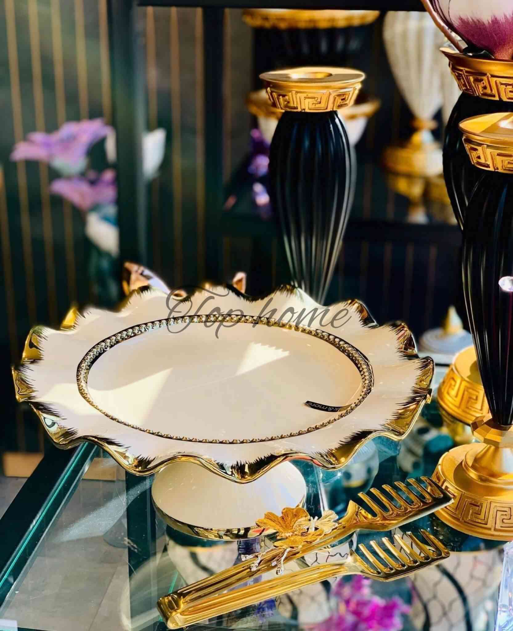 Présentoir À Gâteaux Sur Pied Porcelaine