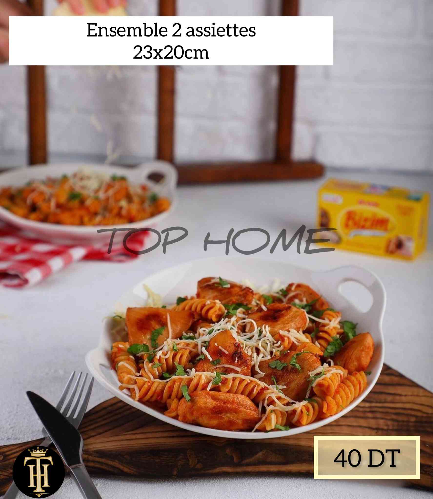 Set de 2 Assiettes de Présentation 23*20cm