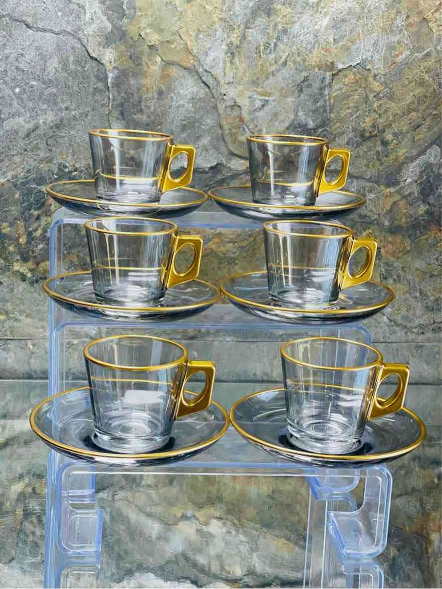 Service à café Noir pour 6 personnes, 12 pièces